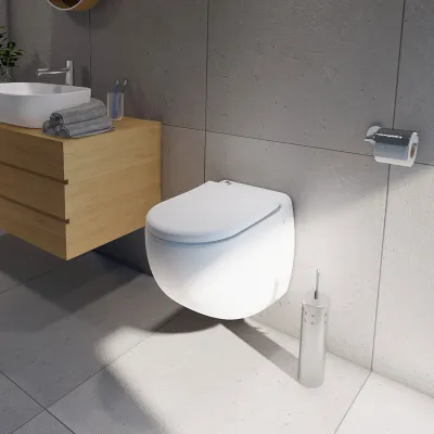 Атмосферное изображение Sanicompact Comfort, подвесной унитаз с измельчителем, отводящим воду из туалета и раковины.