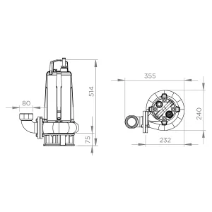 Схема размеров Sanipump SLD 700 S.