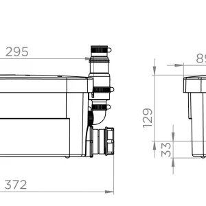 Схема размеров Sanipompe Douche.