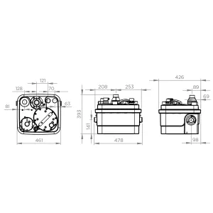 Sanicubic 1 WP схема размеров.