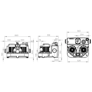 Размерная схема Sanicubic 2 GR HP S.