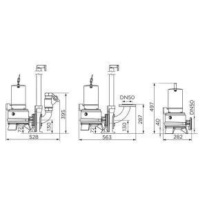 Схема размеров Sanipump ZPG 71.1 S.